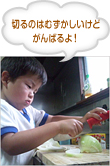 切るのはむずかしいけどがんばるよ！